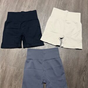 🚫SOLD🚫Set of 3 Women's Athletic Shorts - Navy, Cream, and Gray